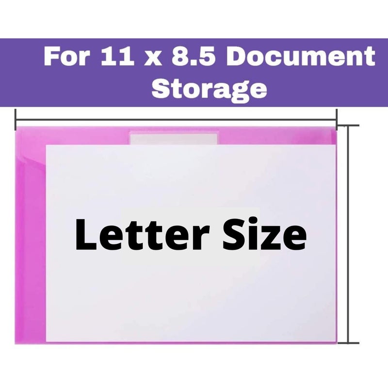 1InTheOffice Binder Pocket Envelopes 3 Ring, 3 Ring Envelopes with Hook & Loop Closure, Assorted Colors, (6 Pack) - Image 3